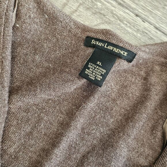 Boho soft romantic cardigan mocha ruffle-trim fairycore renaissance medieval XL - Picture 2 of 5